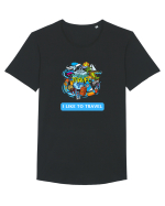 I LIKE TO TRAVEL Tricou mânecă scurtă guler larg Bărbat Skater