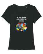NU SUNT HAOTIC, DOAR CREATIV CU ORDINEA Tricou mânecă scurtă guler larg fitted Damă Expresser