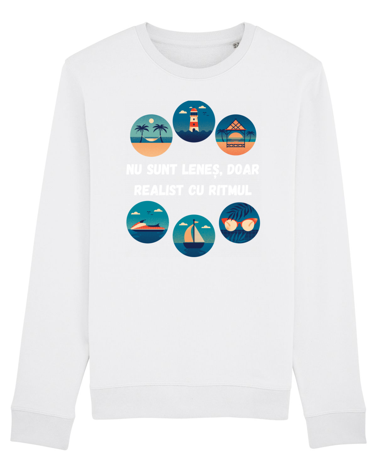 Bluză mânecă lungă Unisex Rise White