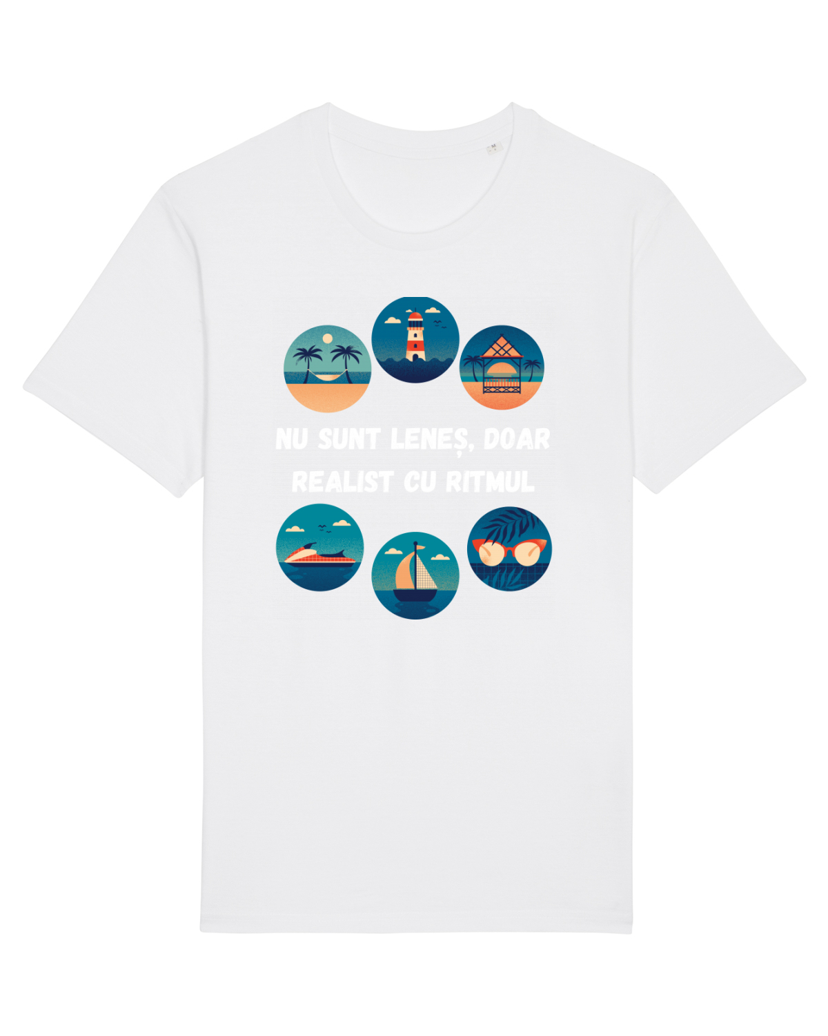 Tricou mânecă scurtă Unisex Rocker White