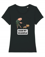 LEAD BY EXAMPLE Tricou mânecă scurtă guler larg fitted Damă Expresser