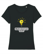 WORK SMART, NOT HARD! Tricou mânecă scurtă guler larg fitted Damă Expresser