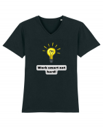 WORK SMART, NOT HARD! Tricou mânecă scurtă guler V Bărbat Presenter