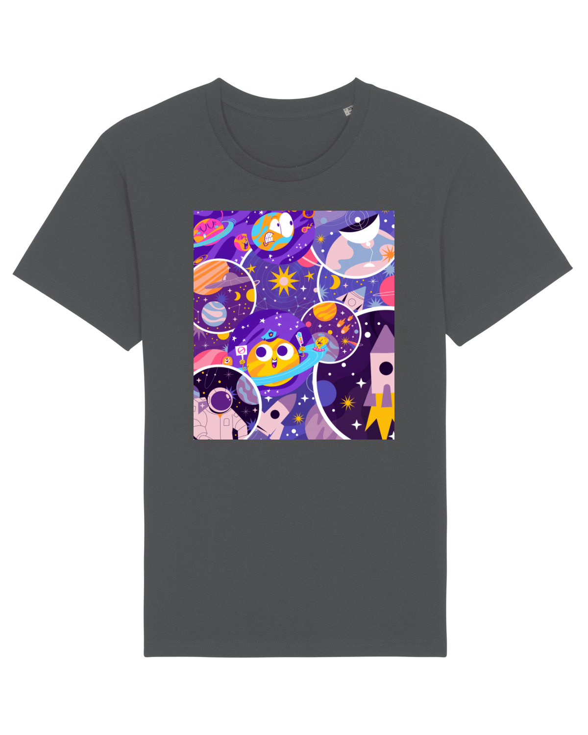 Tricou mânecă scurtă Unisex Rocker Anthracite