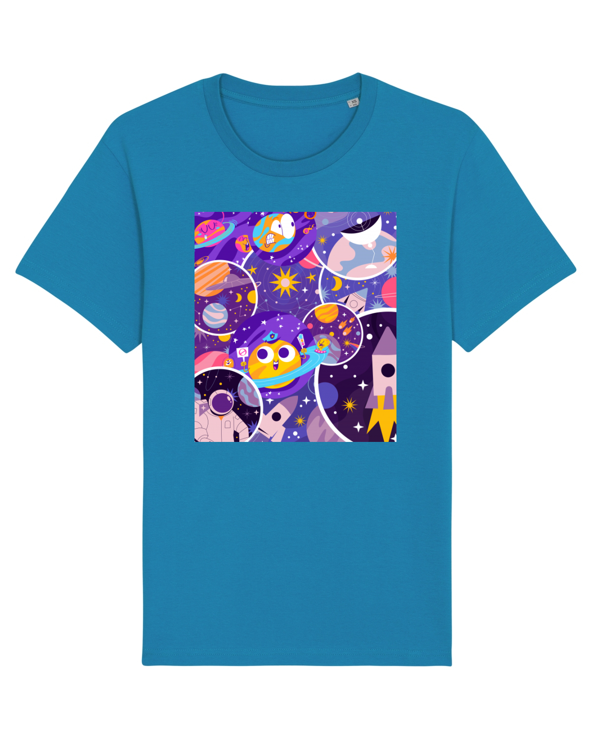 Tricou mânecă scurtă Unisex Rocker Azur