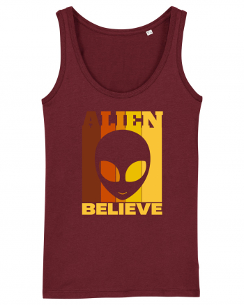 Retro Vintage Alien Burgundy