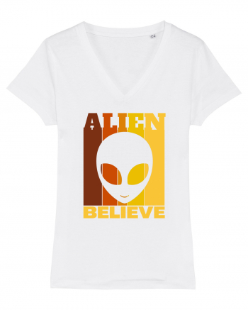 Retro Vintage Alien White