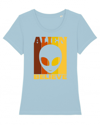 Retro Vintage Alien Sky Blue