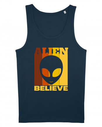 Retro Vintage Alien Navy