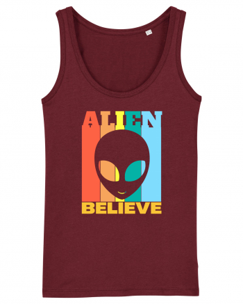 Retro Vintage Alien Burgundy