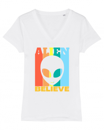 Retro Vintage Alien White