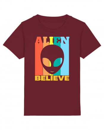 Retro Vintage Alien Burgundy