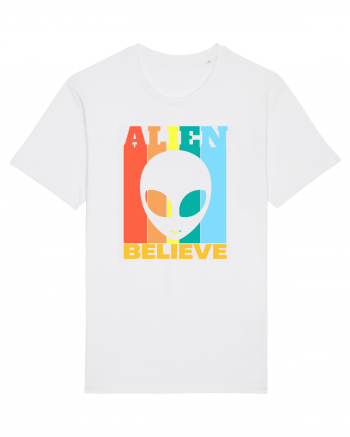 Retro Vintage Alien White