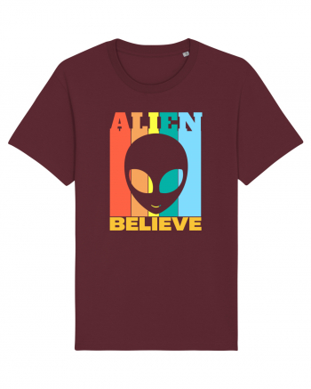 Retro Vintage Alien Burgundy