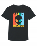 Retro Vintage Alien Tricou mânecă scurtă guler larg Bărbat Skater