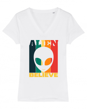 Retro Vintage Alien White