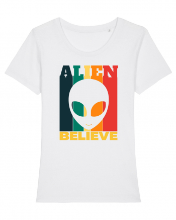 Retro Vintage Alien White