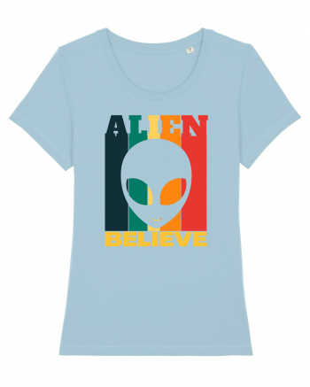 Retro Vintage Alien Sky Blue