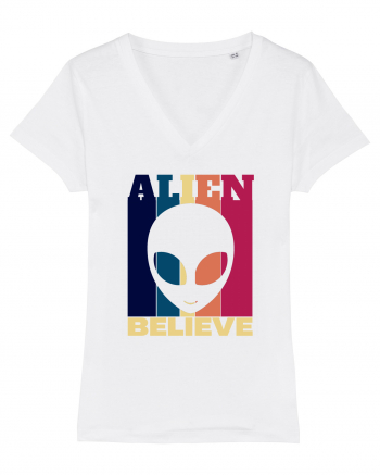 Retro Vintage Alien White