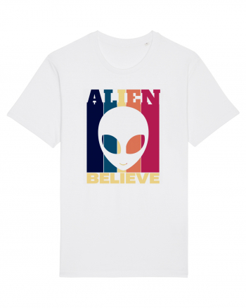 Retro Vintage Alien White