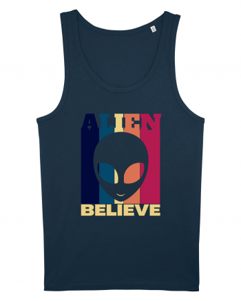 Retro Vintage Alien Navy