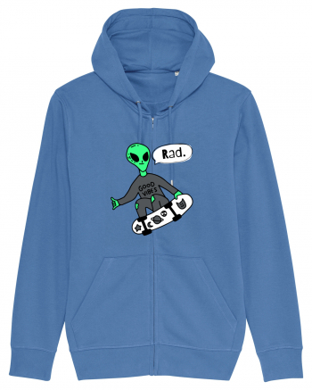 Alien Skateboarder Bright Blue