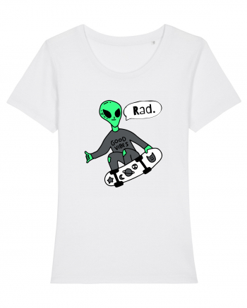 Alien Skateboarder White