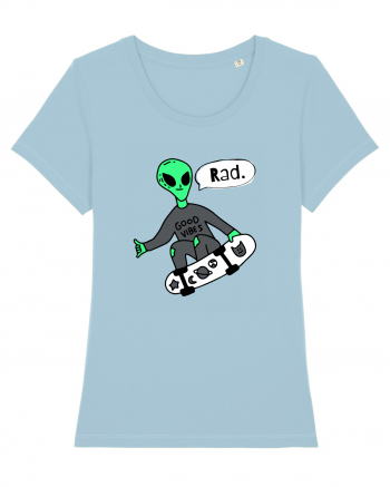 Alien Skateboarder Sky Blue