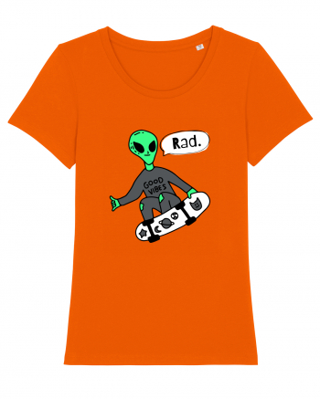 Alien Skateboarder Bright Orange