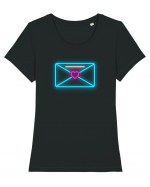 Scrisorica de iubire Tricou mânecă scurtă guler larg fitted Damă Expresser
