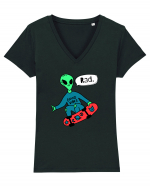 Alien Skateboarder Tricou mânecă scurtă guler V Damă Evoker