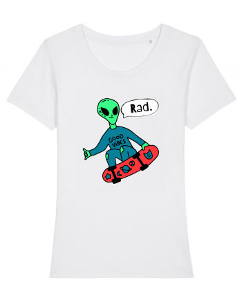 Alien Skateboarder White