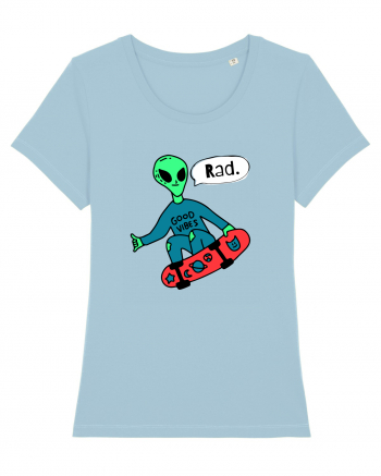 Alien Skateboarder Sky Blue