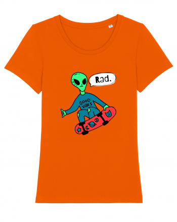 Alien Skateboarder Bright Orange