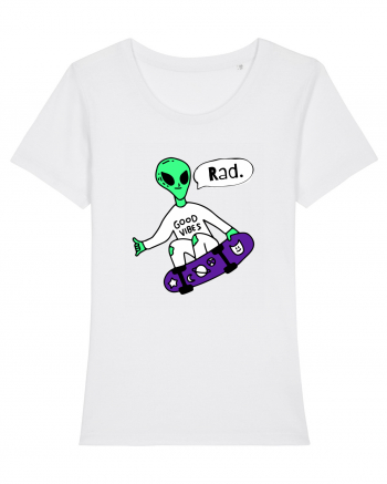 Alien Skateboarder White