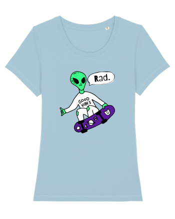 Alien Skateboarder Sky Blue