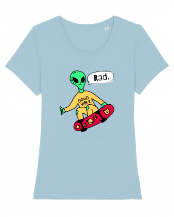 Alien Skateboarder Sky Blue