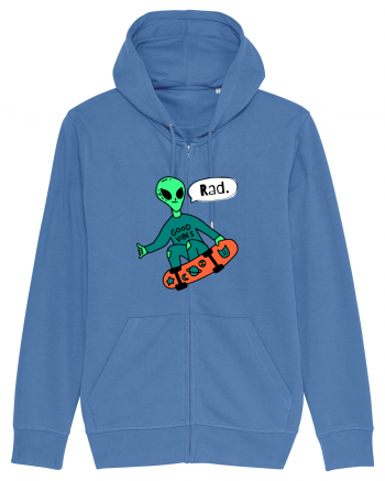 Alien Skateboarder Bright Blue