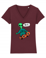 Alien Skateboarder Tricou mânecă scurtă guler V Damă Evoker