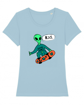 Alien Skateboarder Sky Blue