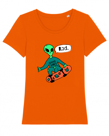 Alien Skateboarder Bright Orange