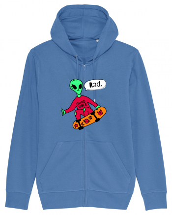 Alien Skateboarder Bright Blue