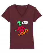 Alien Skateboarder Tricou mânecă scurtă guler V Damă Evoker