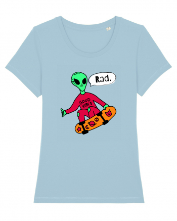 Alien Skateboarder Sky Blue