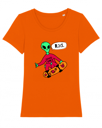 Alien Skateboarder Bright Orange