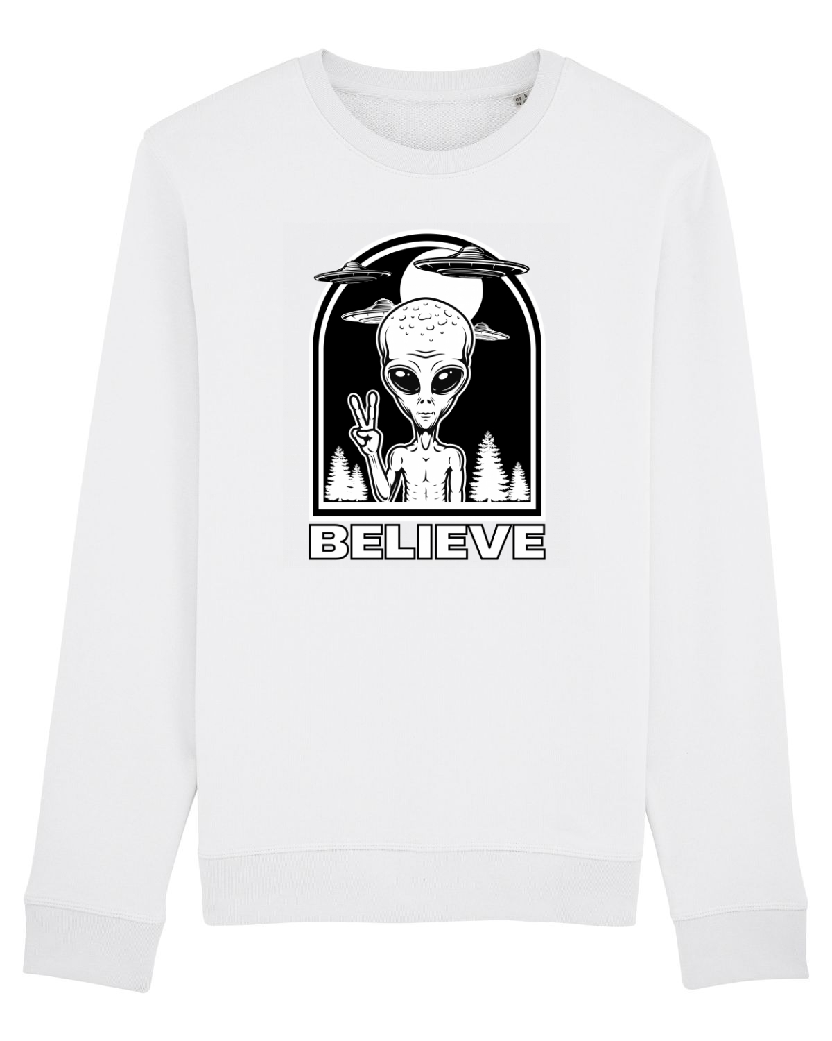 Bluză mânecă lungă Unisex Rise White