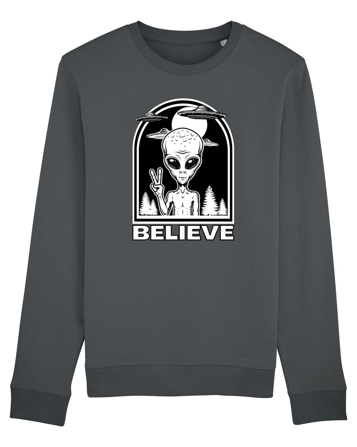 Bluză mânecă lungă Unisex Rise Anthracite