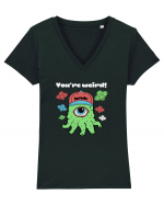 Funny Alien  Tricou mânecă scurtă guler V Damă Evoker