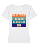 Aniversare 50 de ani, Citat Amuzant Tricou mânecă scurtă guler larg fitted Damă Expresser