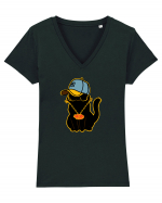 Hip Hop Cat  Tricou mânecă scurtă guler V Damă Evoker